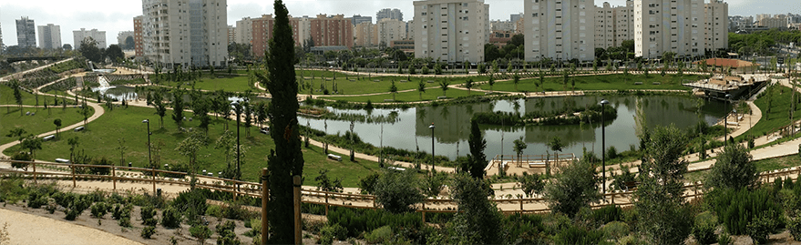 Parque urbano inundable.