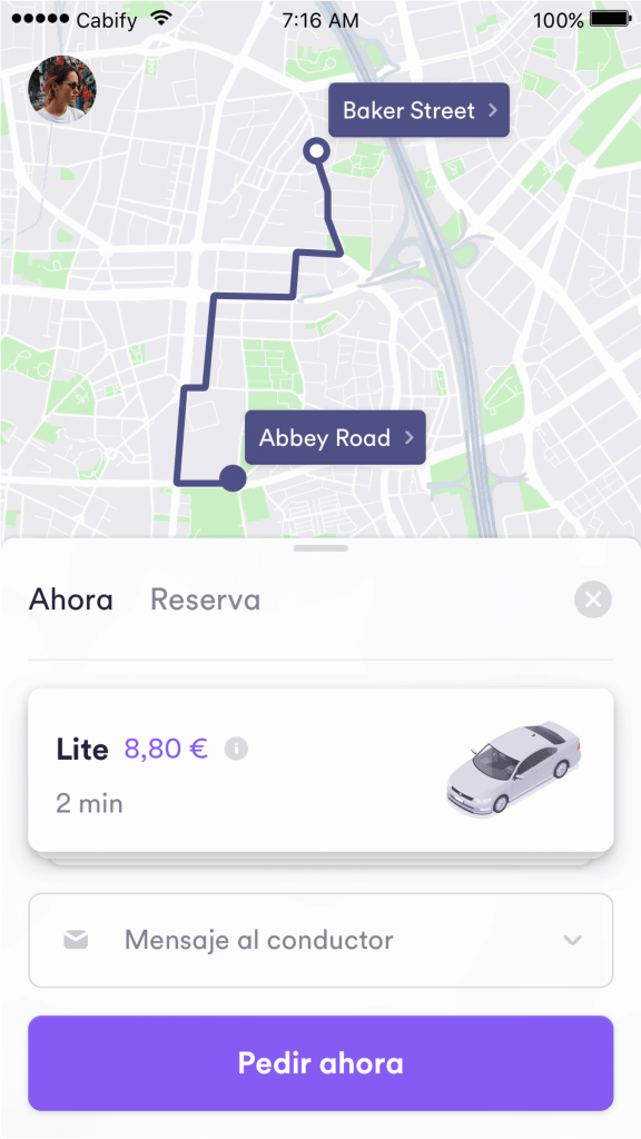 Cabify app.