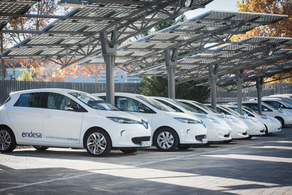 Flota de vehículos eléctricos de Endesa.