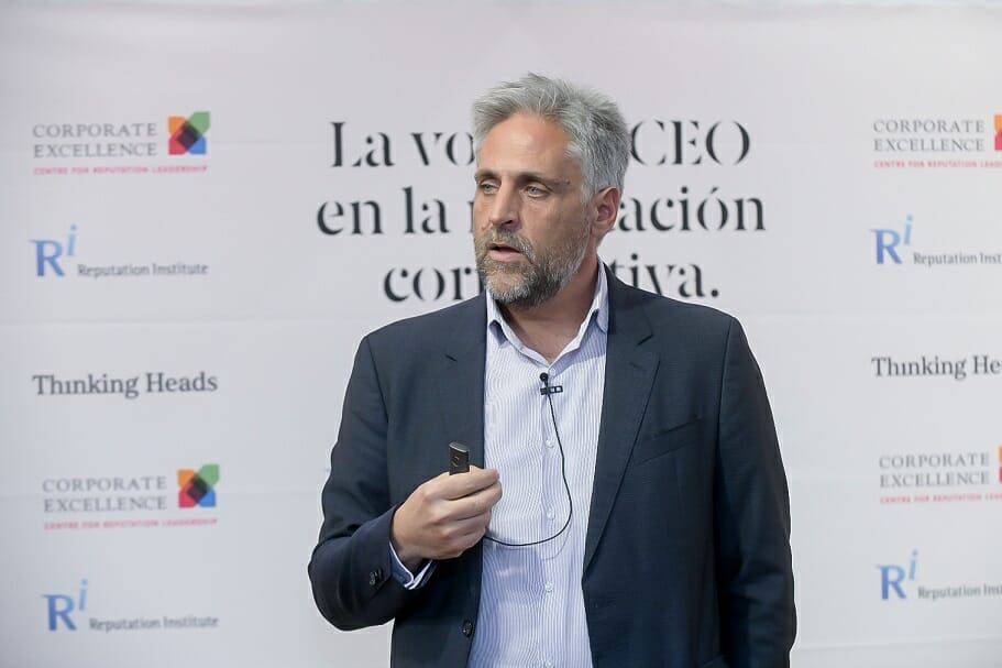 Enrique Johnson, Senior VP Country Leader Spain&Latam de Reputation Institute, en la jornada "La Voz del CEO en la reputación corporativa".
