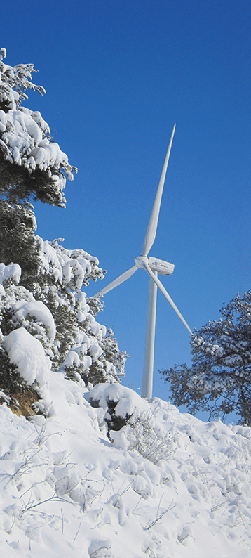 Molino de energía eólica.