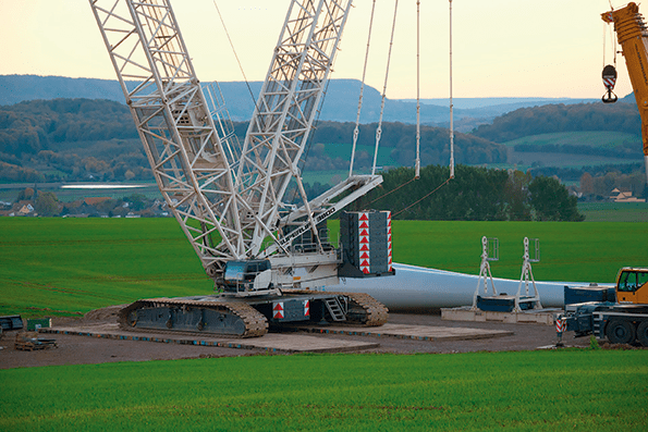 Transporte y logística de un molino de energía eólica.