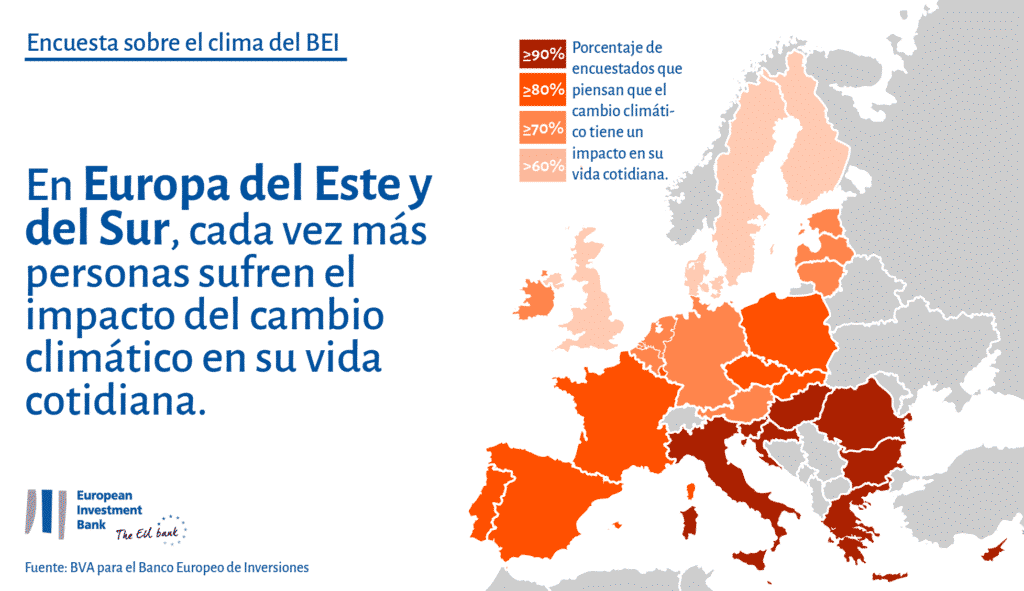 Impacto del cambio climático según el BEI.