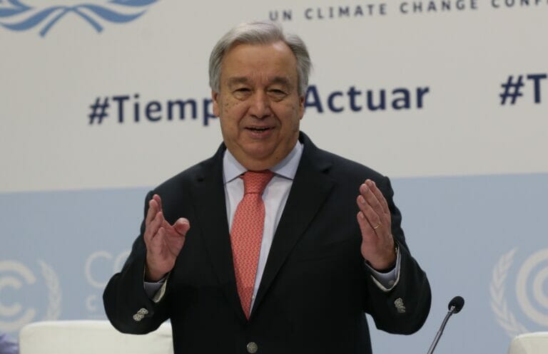 António Guterres ONU en la COP25 de Madrid.