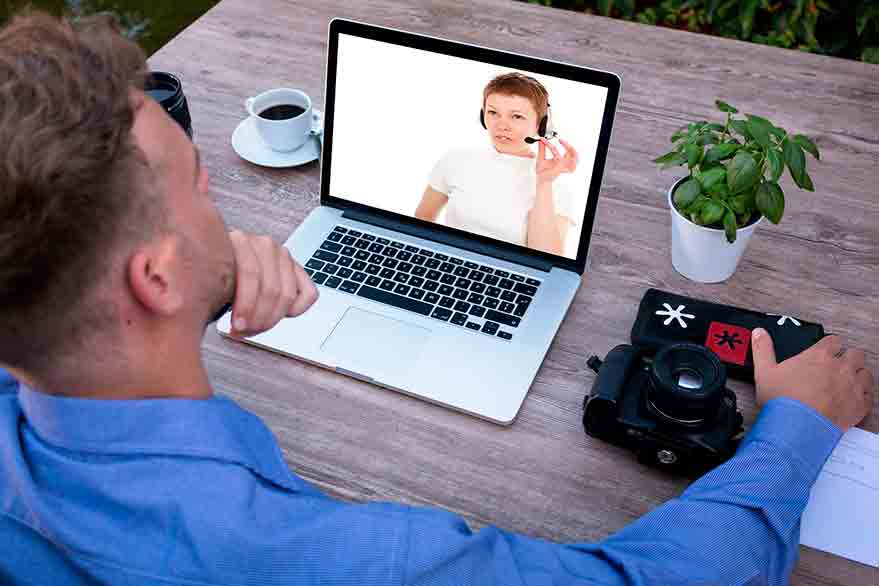 entrevista de trabajo por videoconferencia.