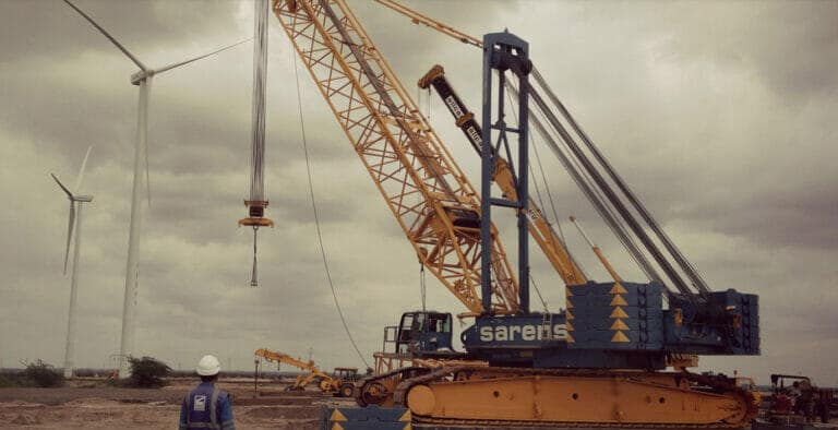 grúas-sarens-para-montaje-de-parque-eólico