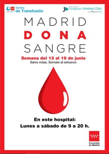 Campaña donación de Sangre Madrid verano 2022