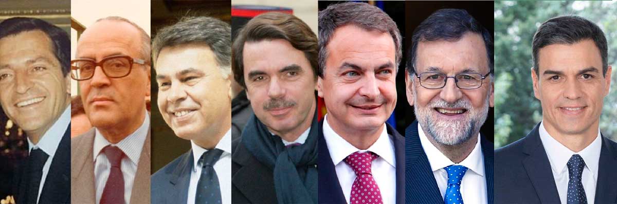 presidentes-de-la-democracia-española-de-adolgo-suárez-a-pedro-sánchez