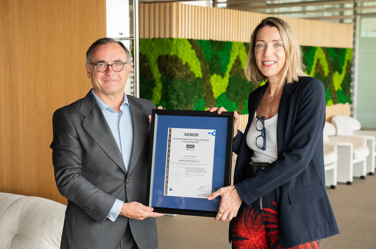 Santander lograr una certificación en accesibilidad inédita en los bancos del Ibex