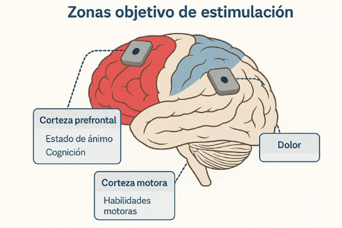 zonas indicadas para la estimulación cerebral