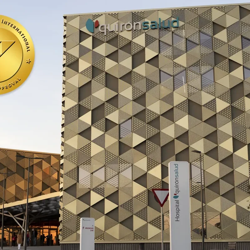 sello dorado JCI Hospital Quirónsalud Córdoba
